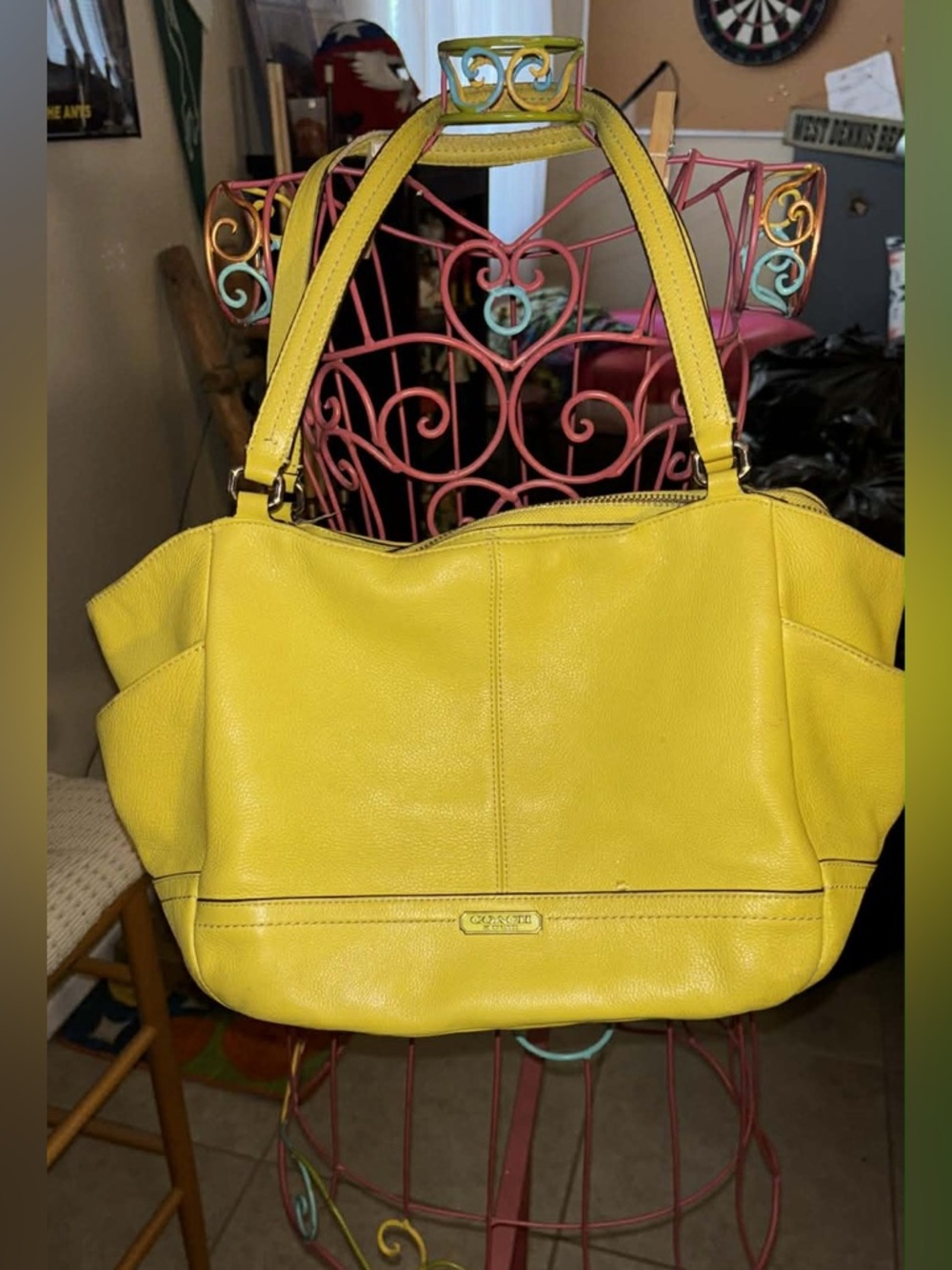 Coach Yellow Leather Shoulder Tote